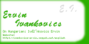 ervin ivankovics business card